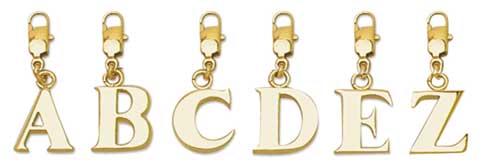 Initials - Gold Plated Initials for Bracelets