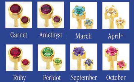 Birthstone Studs, Caflon Blu