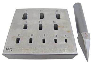 Collet Block & Punch, Rectangular Low Chamfered