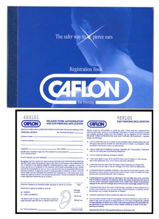 Ear Piercing Registration Book, Caflon