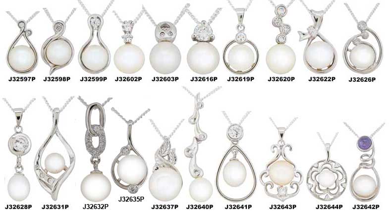 Pendants - Pearls with C.Z.'s