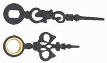 Hands (Clock) - Fancy, Black & Gilt Euro Shaft Quartz Clock Hands