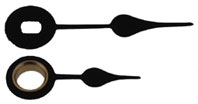 Hands (Clock) - Spade, Black & Gilt Euro Shaft Quartz Clock Hands