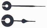 Hands (Clock) - Spade, Black & Gilt Non Euro Shaft Quartz Clock Hands