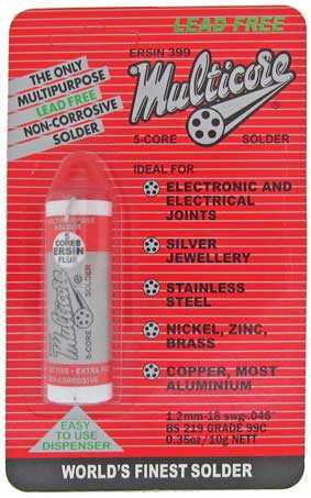 Solder - Fluxed Wire, Multicore (5 Core) for Jewellery Repair etc