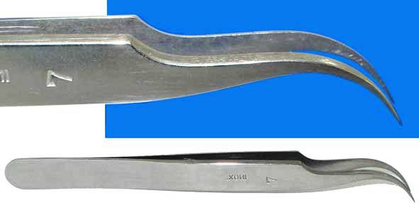 Tweezers - Dumont No.7 Tweezers (Fine Curved Tips)
