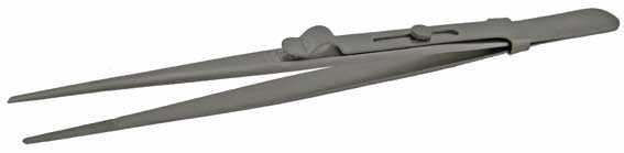 Tweezers - Dumont for Medium Size Stones, Steel Satin Finish with Sliding Grip