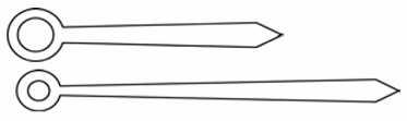 Hands (Watch) - Hour & Minute (Singles) - Baton, Tapered Style