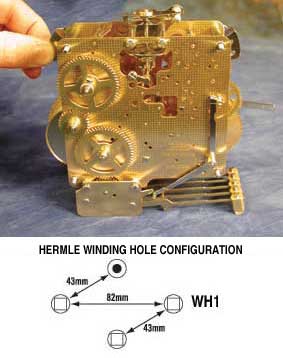 Clock Movement - Hermle 340.020 Westminster Chime, Bracket