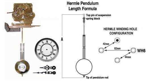 Clock Movement - Hermle 341.020 Movement, Dial and Hand Kit