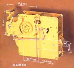 Clock Movement - Hermle 351.030 Movement and Key Only
