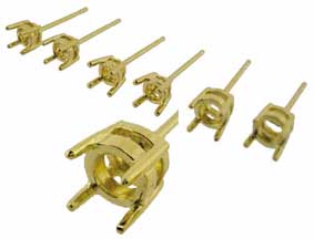 Earwires - Settings, 4 Claw, Double Gallery Settings