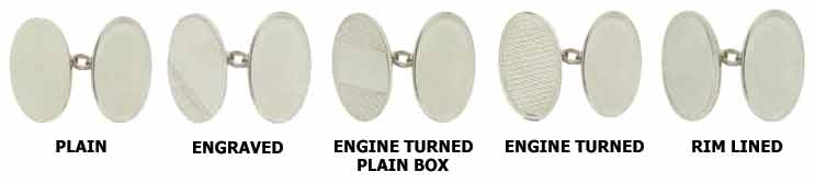 Oval Cuff Links (Silver Heavy Weight) Chain Linked Pairs