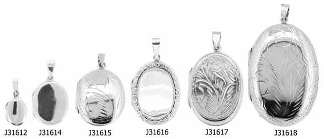 Lockets - Silver Oval Shaped