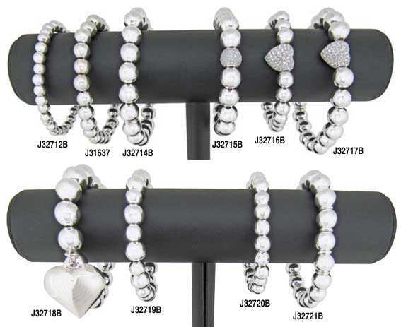 Bracelets - Bead - Silver & C Z