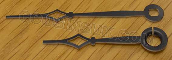 Hands (Clock) - Cathedral, Black & Gilt Euro Shaft Quartz Clock Hands