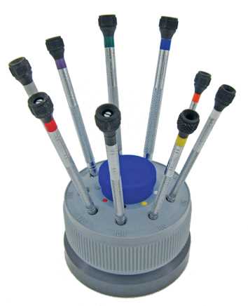 Screwdriver Set - Bergeon 9 Piece on Revolving Stand - Anti-Magnetic